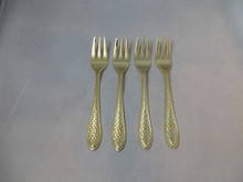 American Hammered Dessert Fork Gold