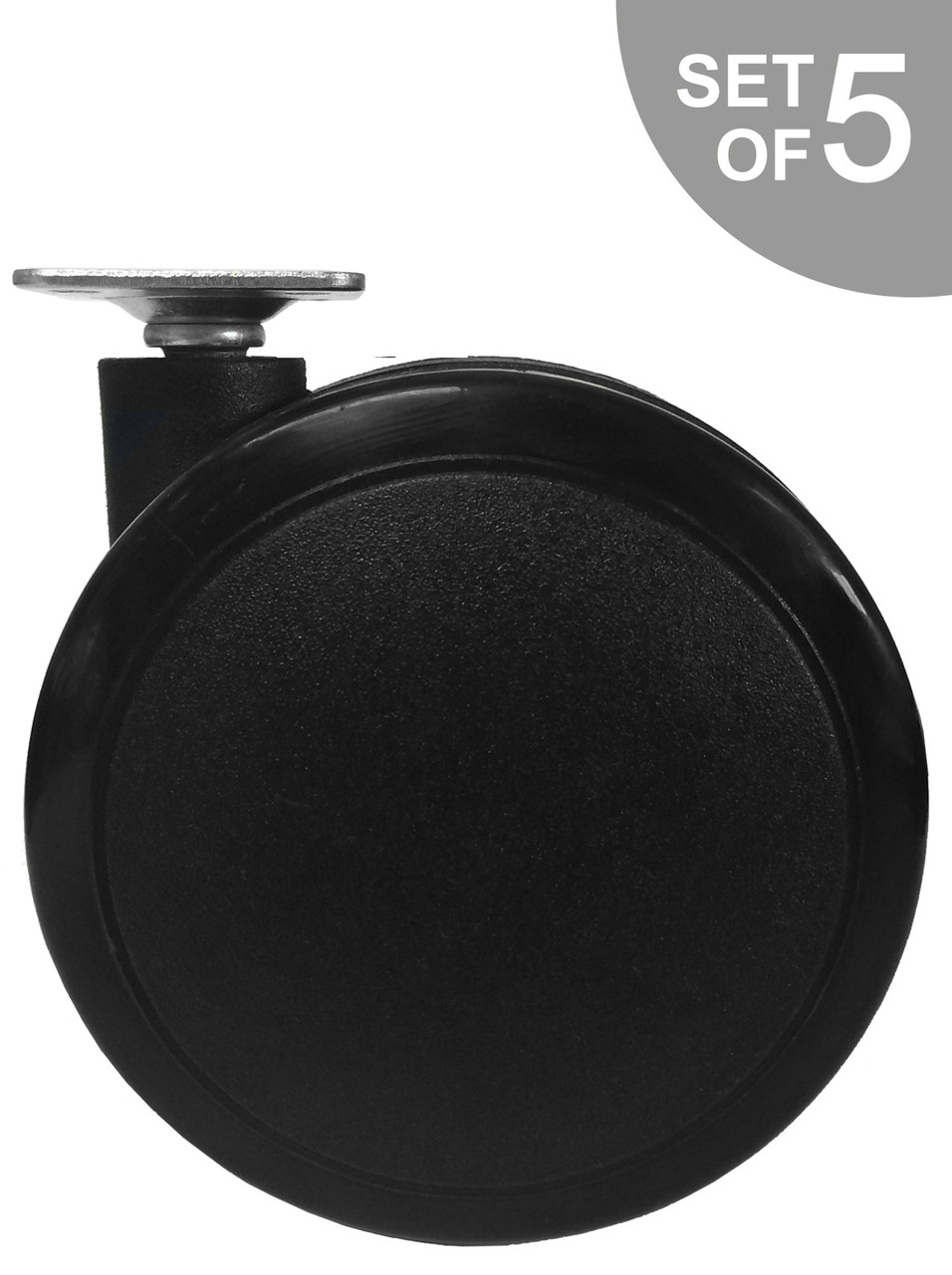 3" Replacement Locking Furniture Casters Plate Mounting Stem