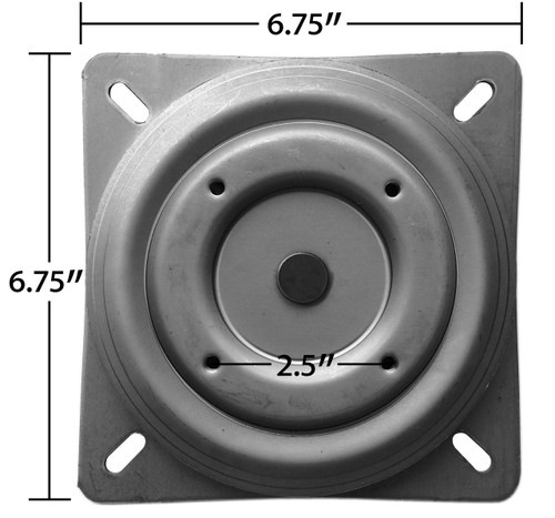 Replacement Bar Stool Swivel - 6.75" Square w/ Round Bottom Plate - Flat Profile - FREE SHIPPING - S5447 