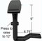 3D-AAWP-4 task chair arm pad adjustment range