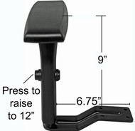 AAWP-4 task chair arm pad adjustment range - AAWP-4