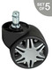 Replacement office chair caster - 60mm - Gray with black spokes