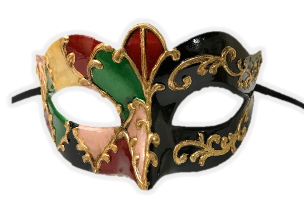 Half Eye Mask Argyle Mardi Gras Halloween Costume Accessory Adult Men Women