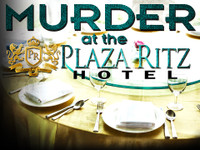 Murder at the Plaza Ritz Hotel large group corporate murder mystery party for 50-100+ guests