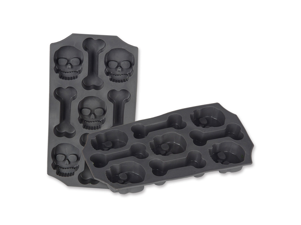 Skull and bones ice tray for murder mystery parties