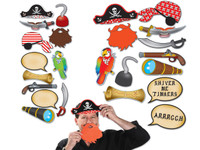 Pirate photo fun props for mystery parties.