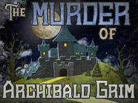 Boxed kit of the Murder of Archibald Grim mystery party for teens. 