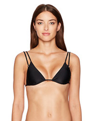 ViX Women's Solid Black Piercing Triangle Bikini Top