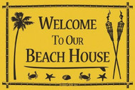 Seaweed Surf 12 Inch x 18 inch Welcome To Our Beach House Surf Decorative Aluminum Sign