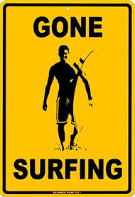 Gone Surfing Tin Sign 12 x 18in