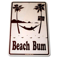 12 Inch x 18 inch Beach Bum Decorative Aluminum Sign