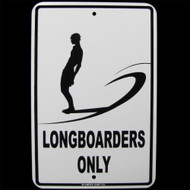 Longboarders Only Aluminum Sign Beach 12 in x 18 in