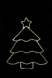 Warm white LED Christmas tree with a star on top