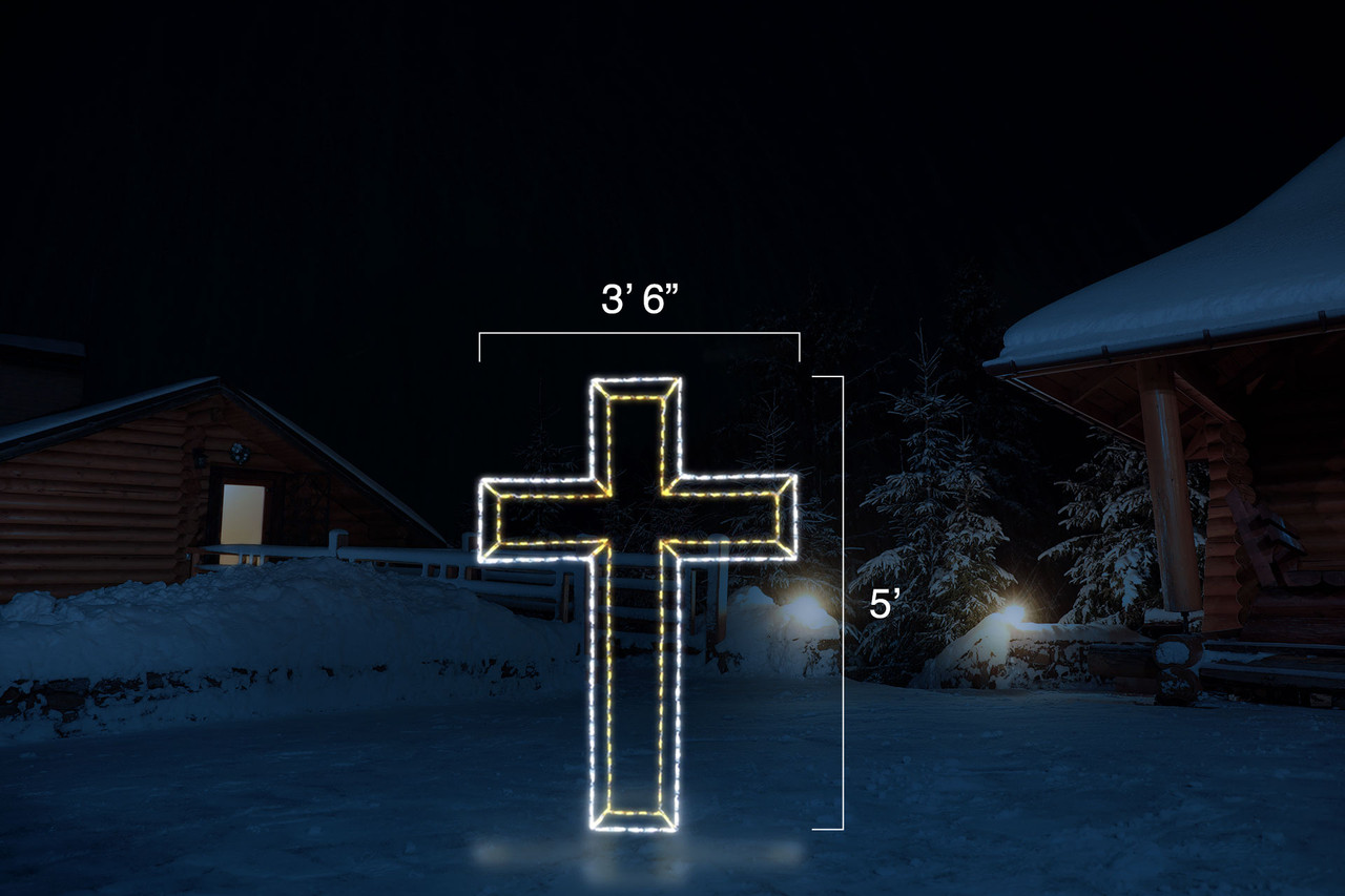 Christmas Light Cross | Christmas Cottage Lights