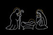 White and Yellow LED holy family nativity scene