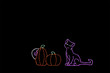 Animated light display of a ghost hiding behind a pumpkin.