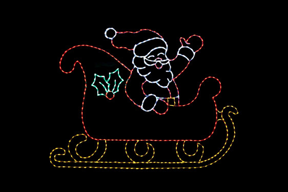 Animated Santa Sleigh Display | Christmas Cottage Lights