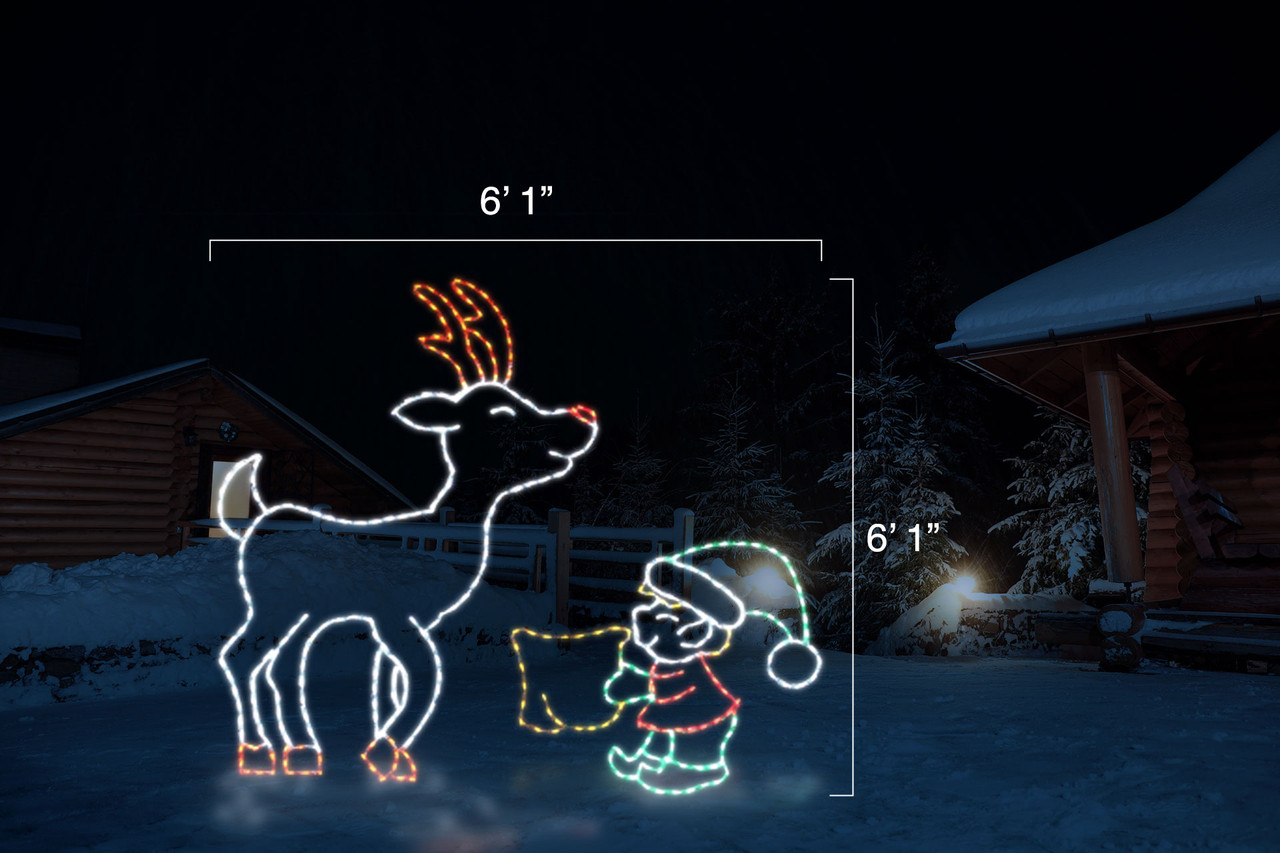 Animated Christmas Deer | Christmas Cottage Lights