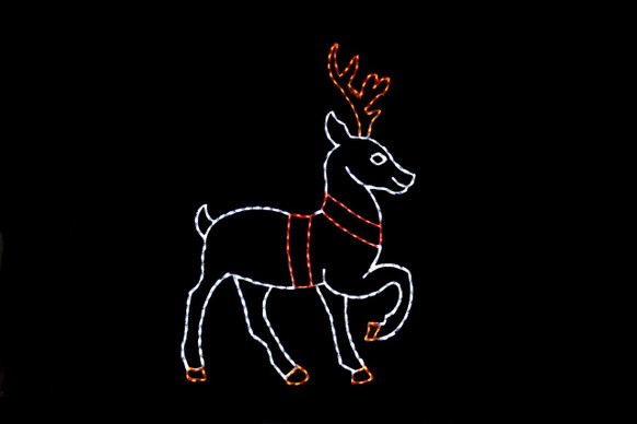 Wire Frame Reindeer Silhouette Light Decoration  Christmas Cottage Lights