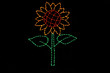 Red and orange LED sunflower with a green stem