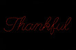 LED light display of a sign saying "Thankful"