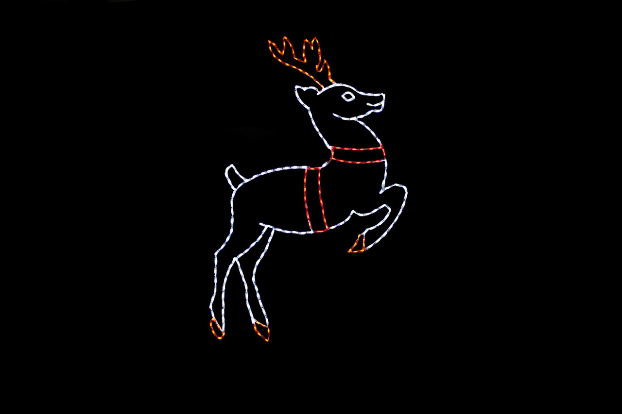 Outdoor LED Reindeer Silhouette Display | Christmas Cottage Lights