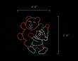 Scaled image of a light display of an elf holding a bear.