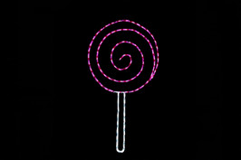 Light display of a pink lollipop.
