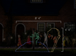 Scaled image of a graveyard light display.
