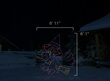 Scaled image of a witch on a broomstick light display.