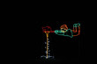 Ice fishing light display.