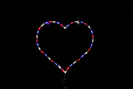 Light display of a patriotic heart.