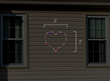 Scaled image of a light display of a patriotic heart.