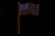 Light display of an American flag.