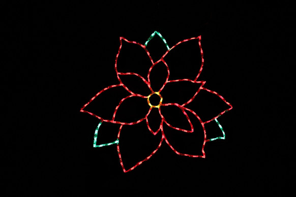 Light display of a poinsettia.