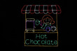 Light display of a hot chocolate stand.
