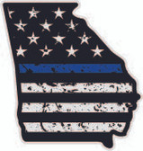 GA State Blue Line Faded Flag Sticker