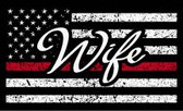Distressed Redline Wife Flag Sticker