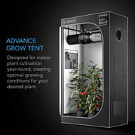 AC Infinity CLOUDLAB 422 Advance Grow Tent, Thicker 1 in. Poles with Higher Density 2000D Diamond Mylar Canvas, Controller Mount for Hydroponics Indoor Growing, 24” x 24” x 48”