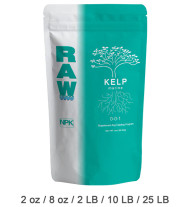 RAW Kelp is 99% kelp extract from seaweed (Ascophyllum Nodosum). This product is fully water soluble. RAW Kelp is a beneficial supplement to all feeding schedules. It is also ideal for adding to foliar sprays and for creating optimal recipe solutions. Works in conjunction with all nutrient and feeding programs.
