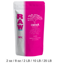 RAW ominA (essential) is a naturally available source of 14% vegan Nitrogen derived from plant protein hydrolysate. ominA is easily absorbed producing a dramatic effect on calcium uptake by the roots! It is completely water Soluble and will not clog pumps or irrigation lines. Use RAW ominA in conjunction with nutrients and supplements throughout all stages of growth and bloom. It is a beneficial supplement to all feeding schedules. Works in conjunction with all nutrient and feeding programs.
