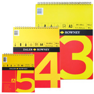 Daler Rowney Red & Yellow  Drawing Spiral Pads -150gsm