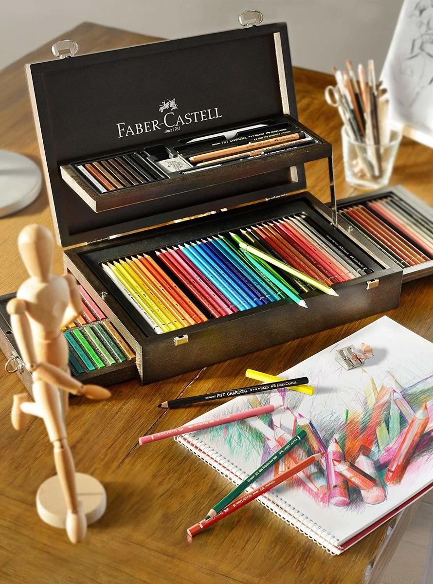 Faber Castell Art & Graphic 126 Collection with Mahogany Vaneer Wooden Case