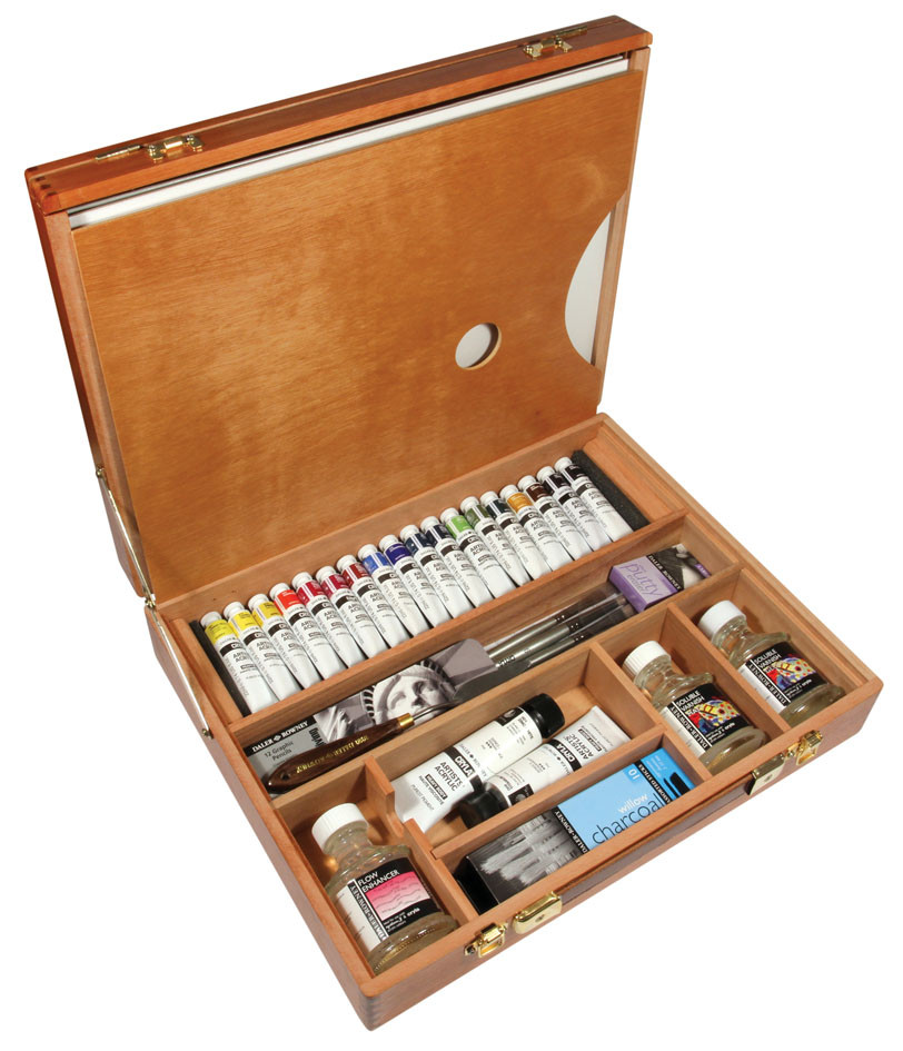 Daler Rowney Cryla Acrylic Colour Deluxe Wooden Box Artistmaterial