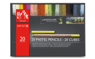 Caran d'Ache Landscape Assortment - 20 Pastel Pencils & 20 Pastel Cubes