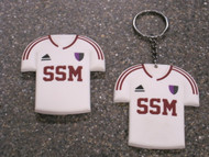 Support your team 24/7 with this replica SSM soccer jersey magnet or key ring.   Both measure 2 1/2 x 2 3/4 inches. 