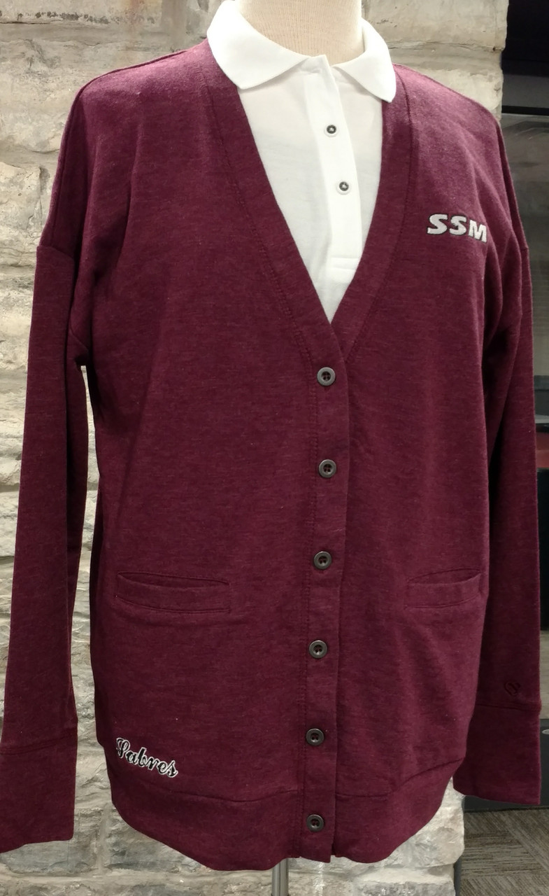 burgundy school cardigan