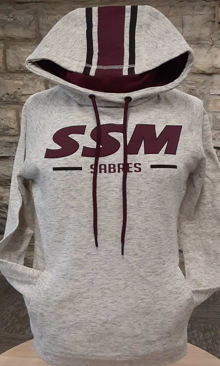 light grey hooded sweatshirt