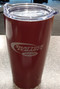 Watch your favorite team and keep your cocoa or coffee piping hot.  Maroon, stainless steel, 20 ounce travel mug.  Clear slide open top, screened hockey swoosh logo.