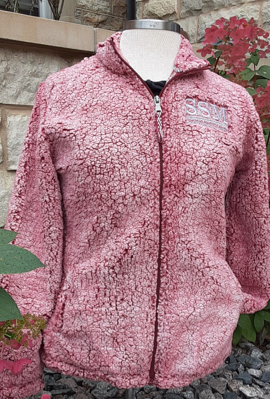 frosty garnet sherpa pullover